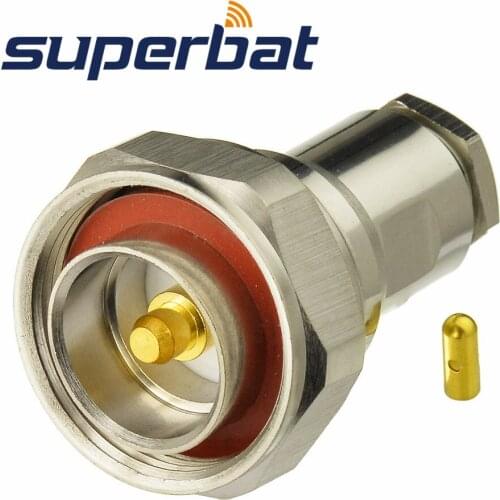 Superbat 7/16 DIN Plug Male Connector Clamp with O-ring Straight for Coaxial Cable LMR400 RG213 RG8