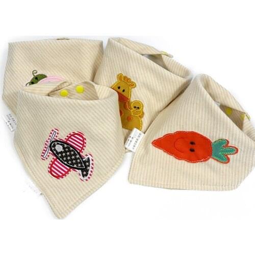 100% Cotton Baby Bibs Newborn Baby Bandana Bib Double Layers Burp Cloths Boy Girl Head Scarf Cartoon Design Babies Bibs