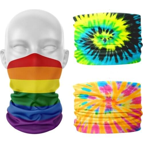 Rainbow Print Sports Scarf Unisex Colorful LGBT Outdoor Climbing Fishing Windproof Face Bandana Multifunctional Seamless Scarves