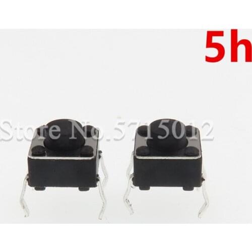 200pcs/lot 6*6*5mm Tact Switch Push Button Switch Copper feet 4pin Micro Switches For Induction cooker