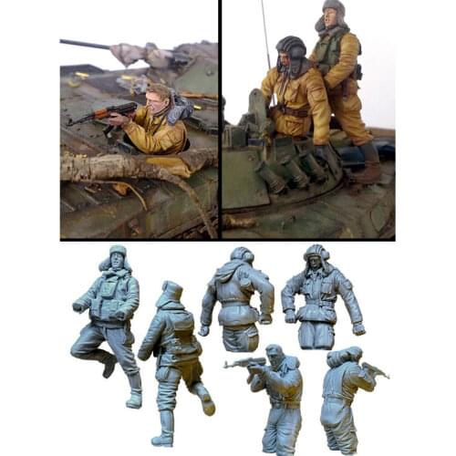 [tuskmodel] 1 35 scale resin model figures kit Modern Russian Soldiers tank crew