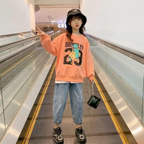 Girls' Hoodies Sweatshirts Babys Kids Coat 2021 Orange Spring Autumn Top Toddler Pullover Beach Overcoat Outdoor Cotton Childre