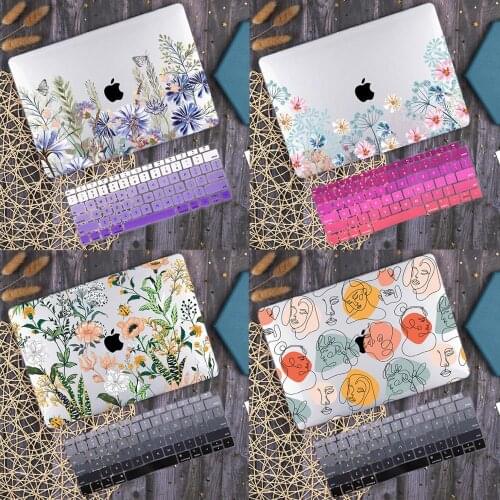 Flower Print Hard Case for MacBook Pro 13 inch 2020 M1 A2338 A2251 Retina Air 13-inch A2337 A2179 A1932 Plastic Laptop Cover