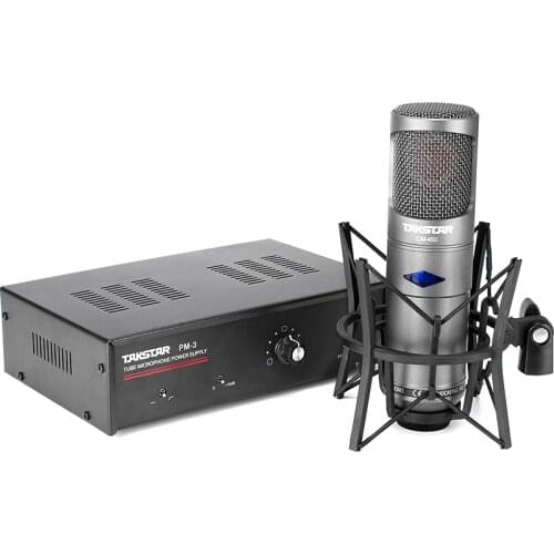 Top Quality Takstar cm-450-l vacuum tube professional condenser microphone broadcasting recording studio microphone Aluminum Box