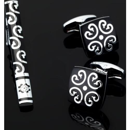 XK224 Fashion mens shirts Cufflinks pattern tie clip Cufflinks Gift Set Cufflinks Mens business shirt clothing accessories