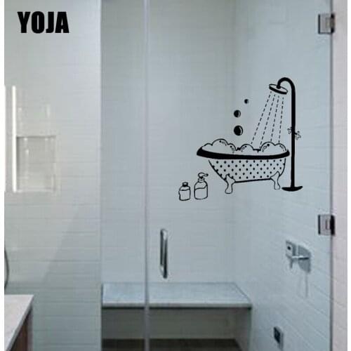 YOJA 27x27CM Bathroom Shower Glass Decal Decoration Home Wall Stickers G2-0254
