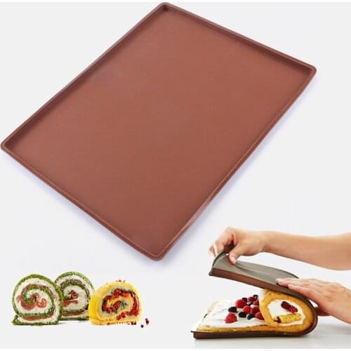 1x Non-stick Baking Mat Cake Pad Roll Pad Bakeware Baking Tools Silicone Oven Mat Swiss Roll Pad Mat Baking Kitchen Accessories