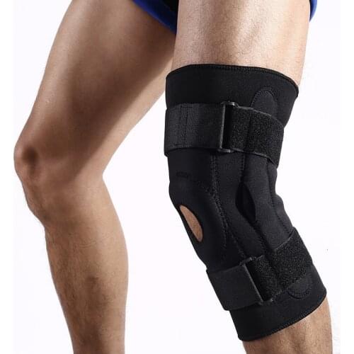 1PC Orthopedic Knee Brace Double Aluminum Hinged Support Outdoor Sports Kneepad Adjustable Patella Stabilizer Wrap Protector Pad