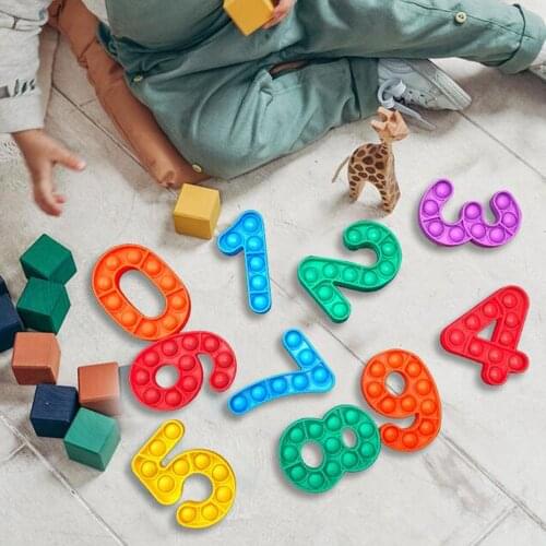 10pcs Funny Fidget Toy Party Gift Home Decor Educational Toy Symbol Alphabet Numbers Cartoon Baby Kid numbers fridge антистре