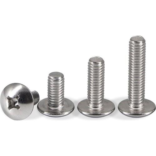 10/50pcs UNC 2#-56 4#-40 6#-32 8#-32 10#-24 12#-24 US Coarse Thread 304 Stainless Steel Cross Round Phillips Pan Head Screw Bolt