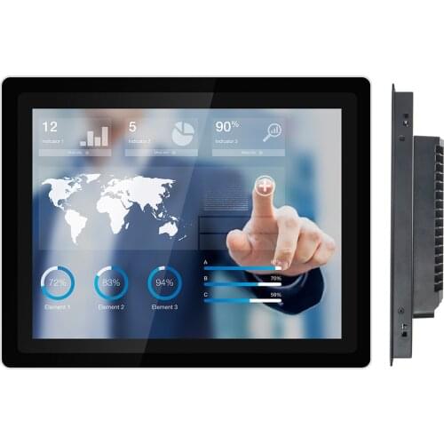 19 Inch Industrial Panel All In One PC with Original Fully enclosed Flat Capacitive Touch Screen Tempered Glass Design