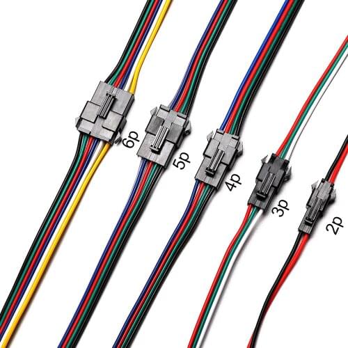 2-Pin 3-Pin 4-Pin 5-Pin Led Connector Male/female Jst Sm 2 3 4 5-Pin Plug Connector Cable Light Driver for Led Strip