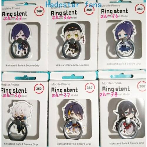 6 Pcs/lot Anime Touken Ranbu Online Finger Ring Mobile Phone Stand Holder Acrylic Ring Stent Action Figure Toy gift