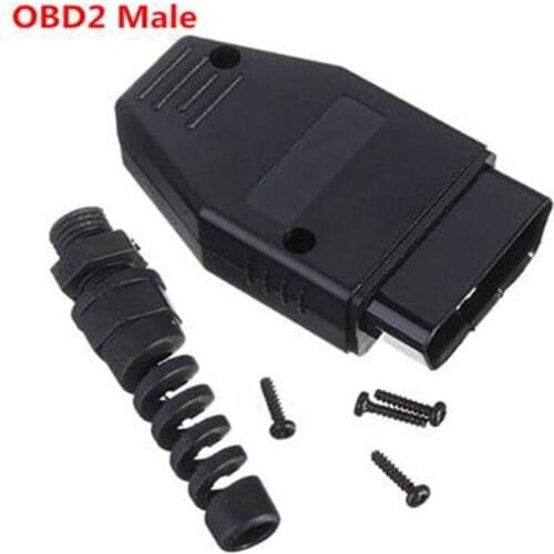 Car Diagnostic Tool OBD Male Plug 16Pin OBD2 Connector OBD 2 Female 16 Pin OBD II Adaptor OBDII J1962 Connector Best Price