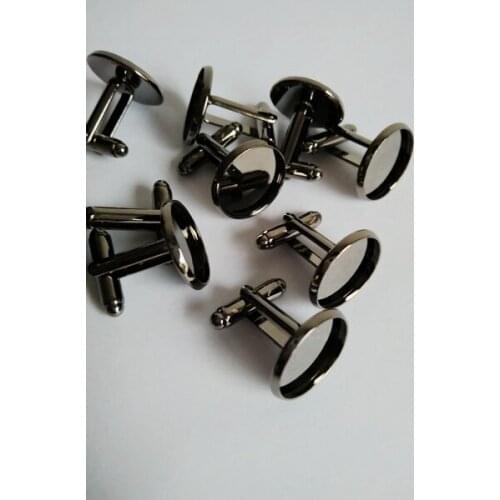 Free shipping,12mm Gunmetal Black high quality cufflink base, cufflink blank, cufflink setting CFS016