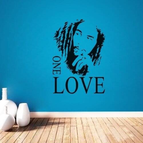 BOB MARLEY ONE LOVE vinyl decal quote diy art mural home decor bedroom removable wall stickers