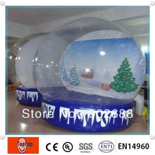 Big discount!!! hot sale Christmas inflatable picture insert snow globe