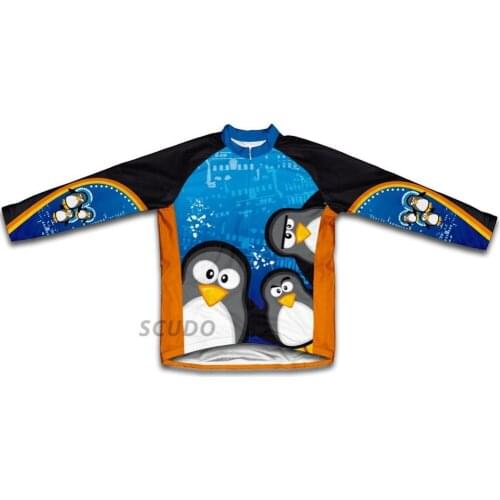 Penguin Kids Cycling Jersey Long Sleeeve Ropa Ciclismo Hombre Maillot Ciclismo Autumn boys Bike Cycling Clothing