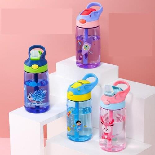 Childrens Kids Bottles Wholesale Straw Cup Bottle Summer Baby Kettle Primary School School Fall Proof Portable Tea Cup Bottle