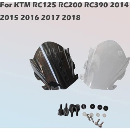 For KTM RC125 RC200 RC390 2014 2015 2016 2017 2018 Motorcycle Sport Windshield Windscreen Shield Screen with Mounting Bracket