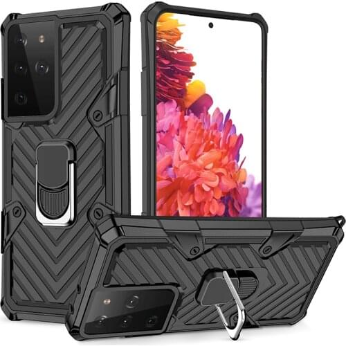 For Samsung Galaxy S21 Ultra Case Silicone Shockproof Magnetic Ring Car Holder Armor Cases for Galaxy S21 Plus Back Cover