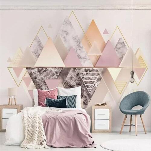 Geometric triangle glass 3d stereo TV background wall professional production mural wallpaper wholesale custom poster photo wall