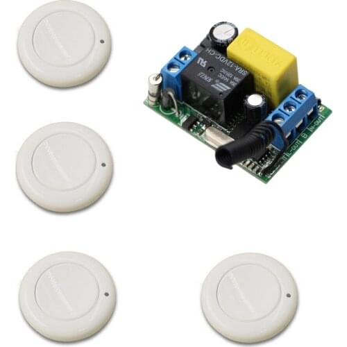 Hot Sale Wireless Remote Control Switch System Receiver & 4*Wall Panel Sticky Transmitter ON OFF for Appliances Gate Garage Door