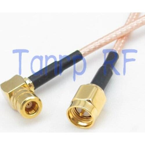 50CM Pigtail coaxial jumper cable RG316 extension cord 20in SMA male to SMB female jack right angle RF adapter connector