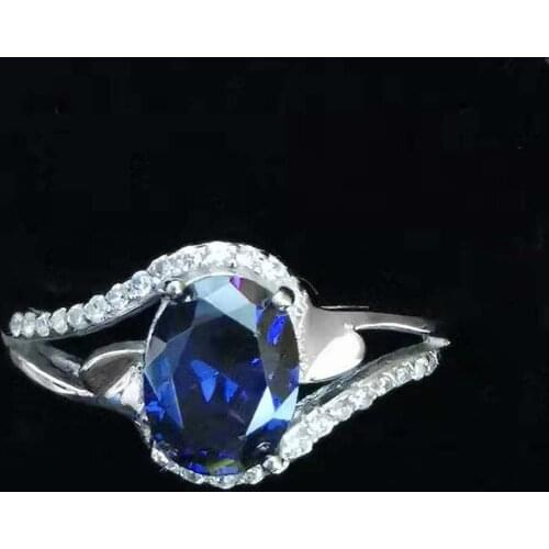 Natural Sri Lanka Sapphire S925 Ring Elegant Fine Fashion Charming Wedding Jewelry for Women Free Shipping MeiBaPJFS