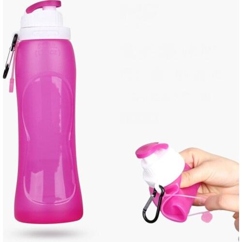 2PCS New Outdoor Silicone Folding Cups Portable Kettle Water Boat Riding Outdoor Travel Sports Folding Water Bottle Sport Bottle