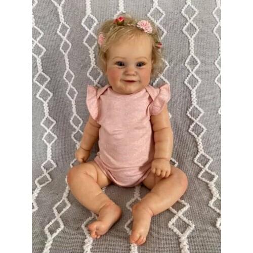 50/60CM Two Size Reborn Toddler Girl Popular Maddie Girl Doll with Rooted Hair Soft Cuddle Body Hand-detailed Painting Doll Bebe