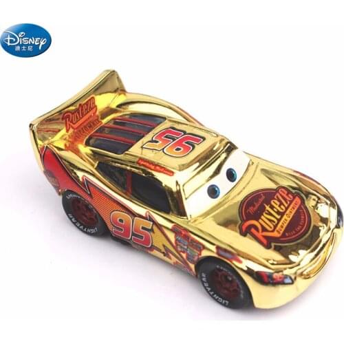 Disney Pixar Cars 2 Gold Silver Figures Toy Metal Action simulation light Toy Car