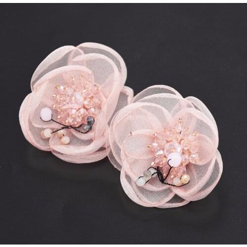 Handmade Bohemian Lace Bead Yarn Flower Shape Earrings Vintage Crystal Beaded Stud Earring for Women Korean Jewelry Design 2018