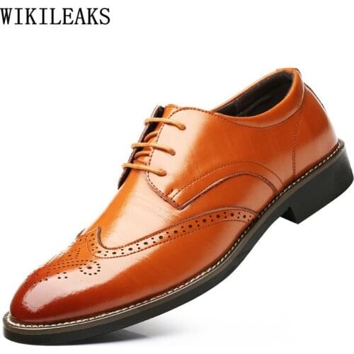 Wedding Dress Office 2021 Formal Shoes Men Business Suit Men Dress Shoes Leather Fashion Brogue Shoes Men Zapatos Hombre Vestir