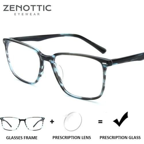 ZENOTTIC Myopia Hyperopia Prescription Glasses Frame Men Transparent Optical Anti-Blue-Ray Eyewear Photochromic Eyeglasses