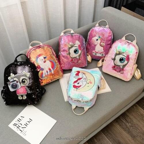 My Little Baby girl pony Sequins Childrens Backpack Kids School Bags for Teenage Girls Cute Backpacks Large Mochila Infantil