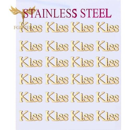 Romantic Kiss Word Earrings Gold Stainless Steel Stud Earring for Women Girls Fashion Ear Piercing Jewelry Wholesale