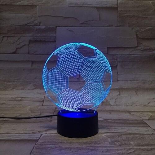 Nightlight Kids 3D Led Lamp Football Smart Phone 16 Color Control Bedroom Decoration Bedside Lights Teenager Fans Party Club G