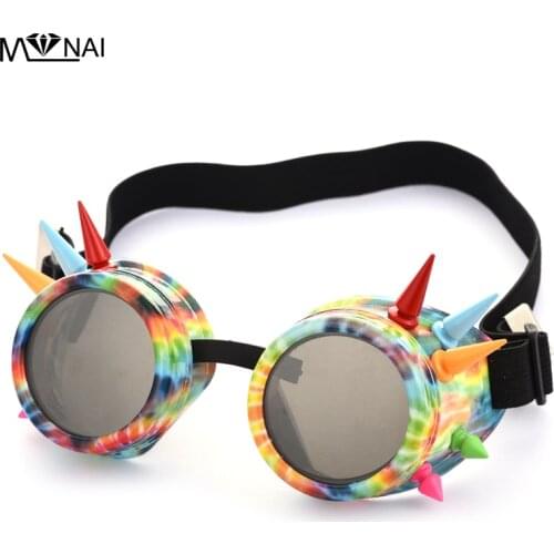 Vintage Colorful Goggles Eyewear Steampunk Goggles Glasses Welding Gothic Rivets Cosplay Goggles Photography Accessories