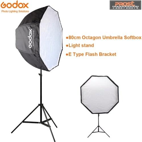 Godox 80cm octagon umbrella softbox Light stand umbrella Hot shoe bracket kit for Flash Speedlite
