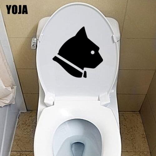 YOJA 21.6*21.9CM Cat Head Wall Sticker Toilet Decal BedRoom Home Decoration T4-0048