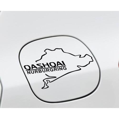 15CM Funny Car Stickers Nurburgring Reflective Fuel Tank Cap Waterproof Decal For Nissan Qashqai Auto PVC Decoration Accessories