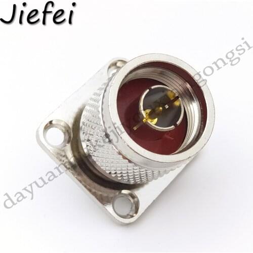 1Pcs Wholesale New Brass RF N type Male Plug RF Coaxial Connector 4-hole Panel Mount flange With Solder Cup