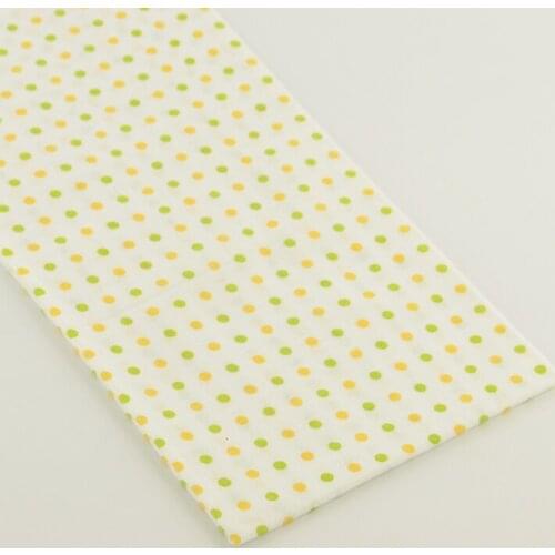 1 piece orange and green dots designs 50cmx50cm for dolls clothes crafts quilting patchwork sewing white printed cotton fabric