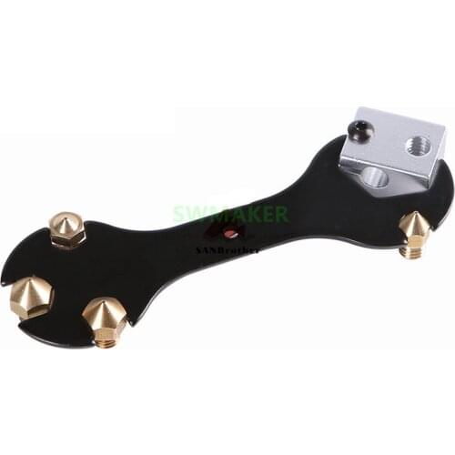 1pcs Five in one Metal Wrench, E3D V6 MK8 MK10 Nozzle Spanner, V6 block Open spanner 3D printer parts