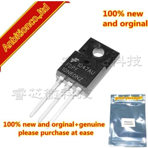 10pcs 100% new and orginal FDPF10N60NZ 10N60 TO-220F N-Channel UniFETTM II MOSFET 600 V, 10 A, 750 m 10A600V rin stock