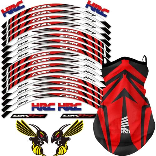 16 Strips Motorcycle Wheel Tire Stickers Reflective Rim Tape Decals for Honda HRC CBR CBR1000RR CBR600RR CBR500R CBR300R CBR250R