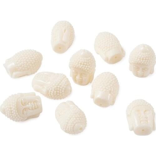 200pcs Classic Buddha Head Resin Beads for jewelry making necklace bracelet Crafts Accessories,18.5x14x12mm, Hole: 1.5mm F70