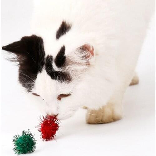 3 Pack Pet Cats Colorful Ball Toys Flash Play Balls for Running and Solving Boredom Christmas Tree Ornament