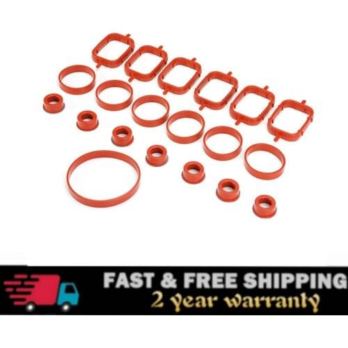 Car Rubber Intake Inlet Manifold Seal Gasket Repair Kit 20PCS 11617790198 For BMW E87 E46 E90 E91 E92 E93 E39 E60 M57